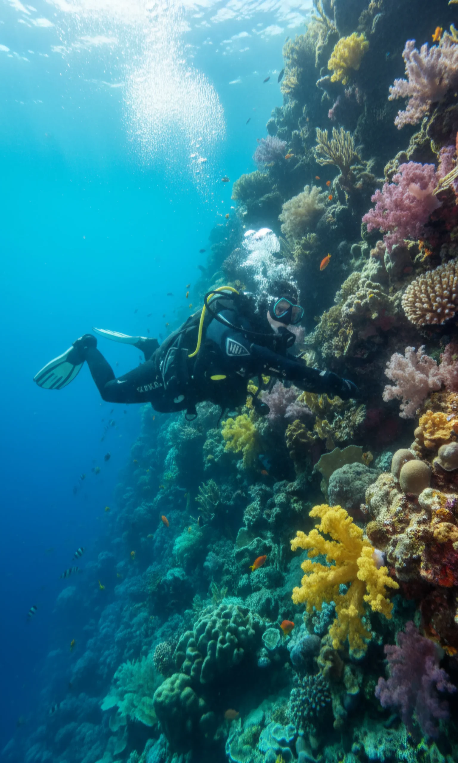 Diving Beyond Limits - Taucher vor Steilwand nach Perfect Buoyancy Kurs